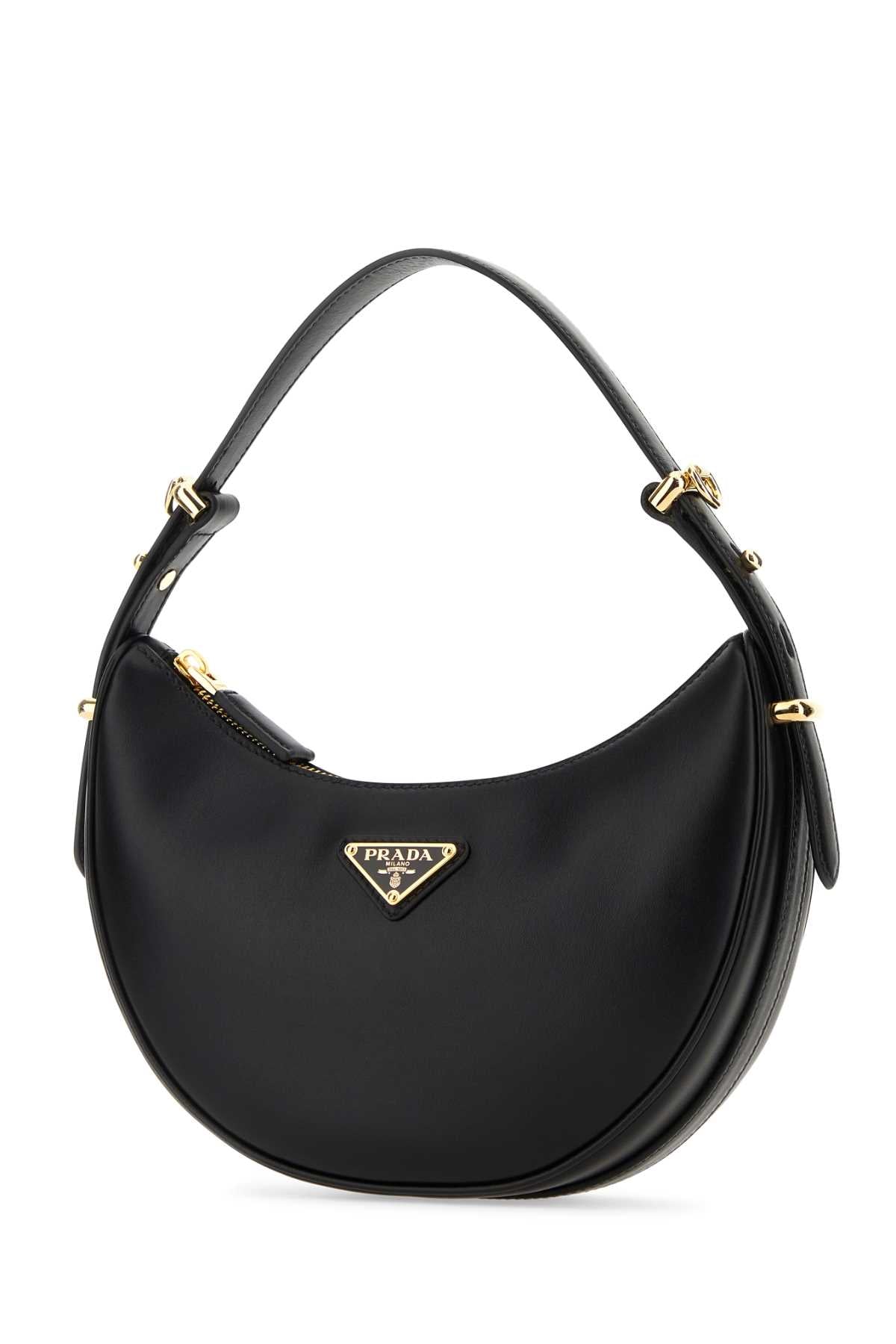 Prada Women Black Leather Arquã¨ Handbag