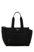 Prada Women Black Nylon Shopping Bag