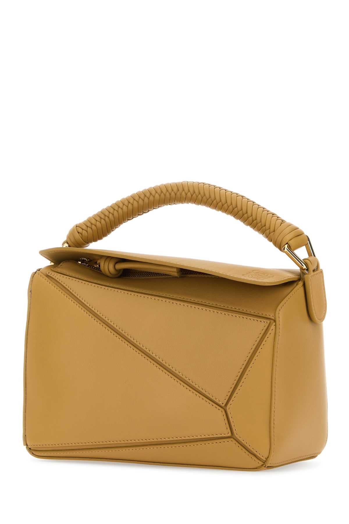 Loewe Women Beige Leather Small Puzzle Handbag