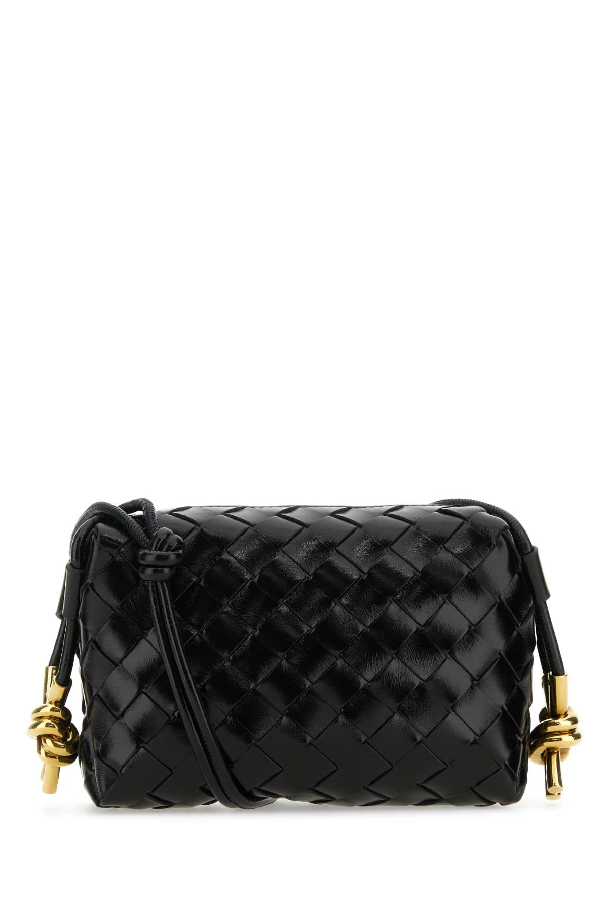 Bottega Veneta Women Black Leather Mini Loop Crossbody Bag