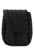 Bottega Veneta Men Black Leather Crossbody Bag