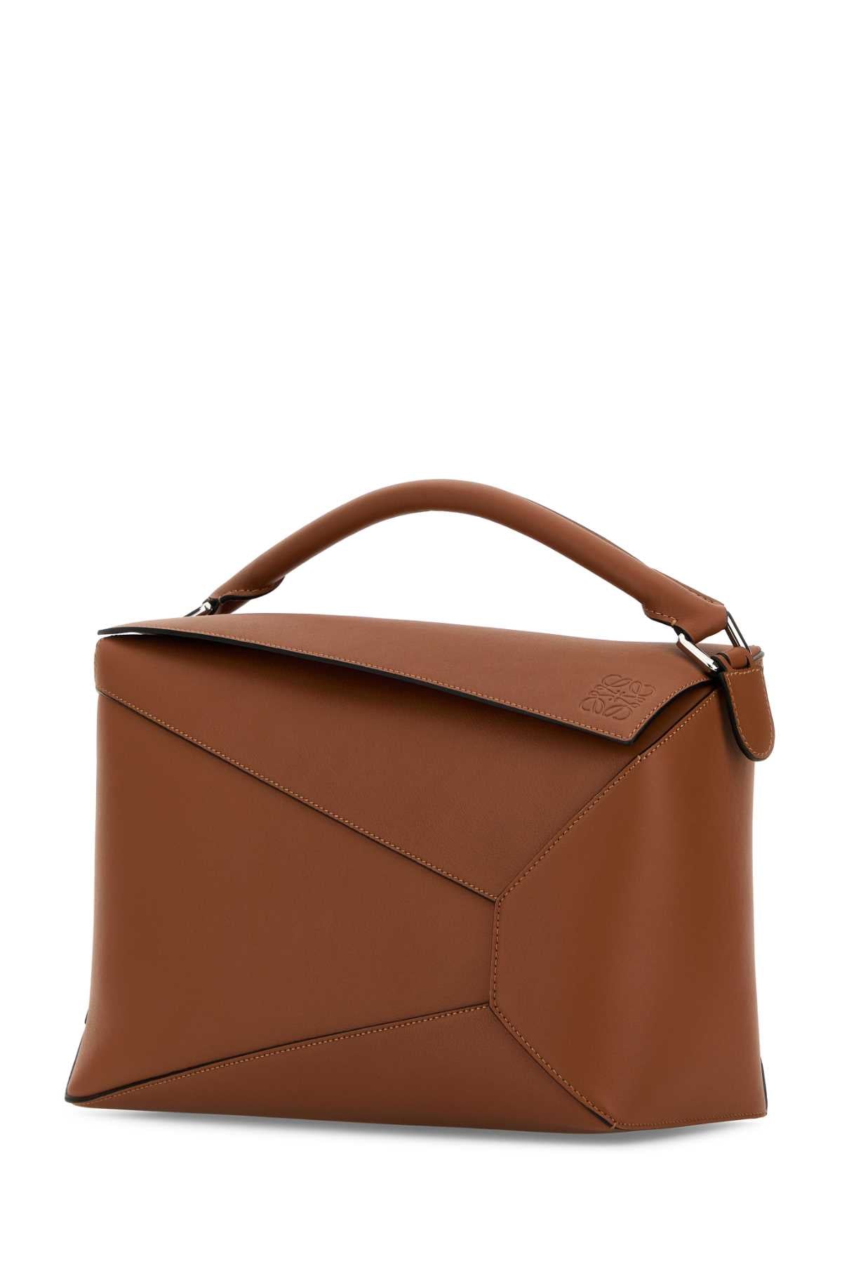 Loewe Men Brown Leather Large Puzzle Edge Handbag