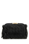 Bottega Veneta Women Black Leather Concert Crossbody Bag