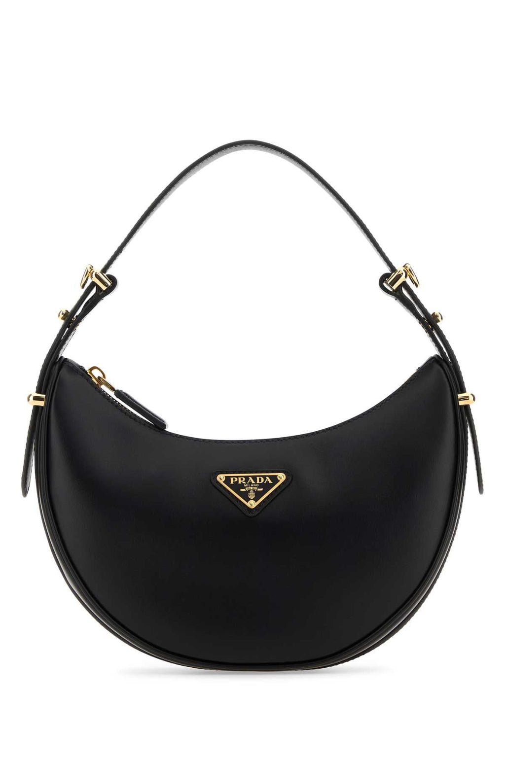Prada Women Black Leather Arquã¨ Handbag