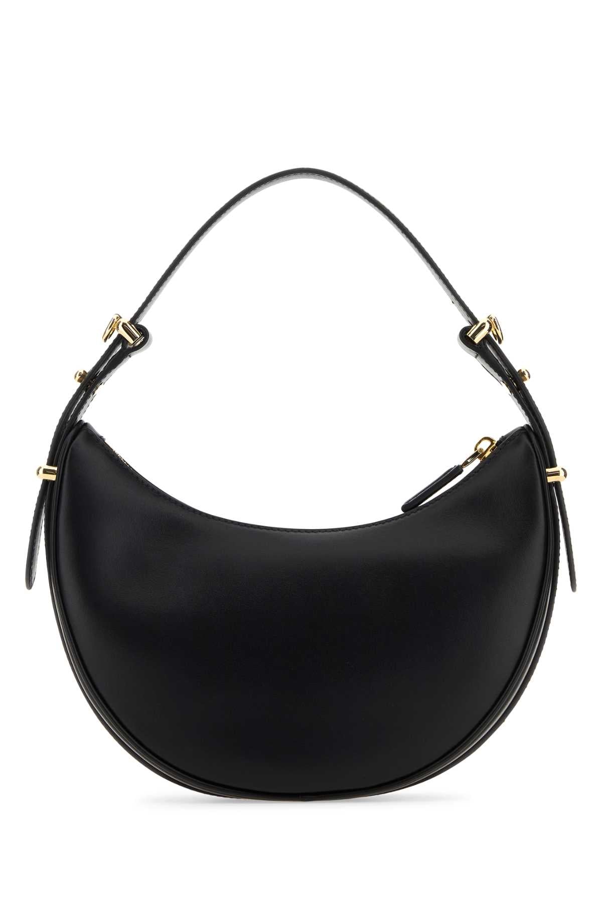 Prada Women Black Leather Arquã¨ Handbag