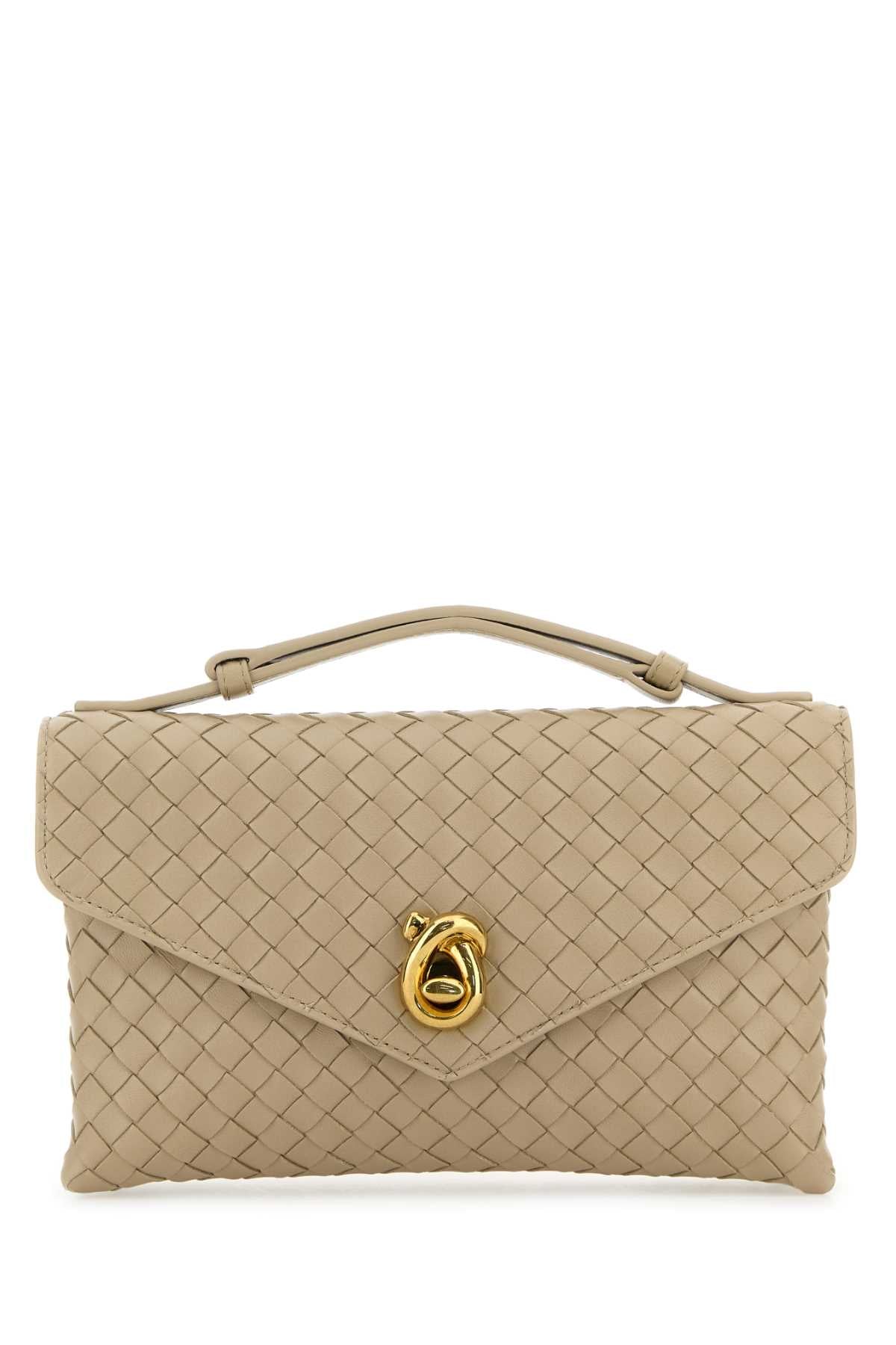 Bottega Veneta Women Beige Leather Knot Lock Handbag