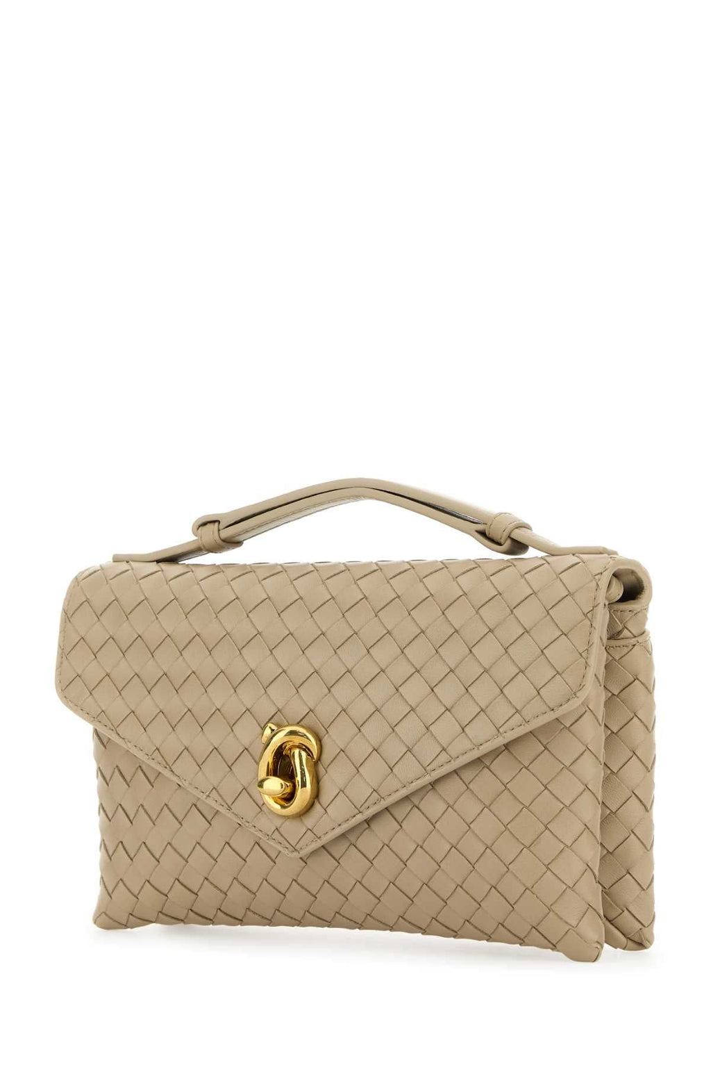 Bottega Veneta Women Beige Leather Knot Lock Handbag