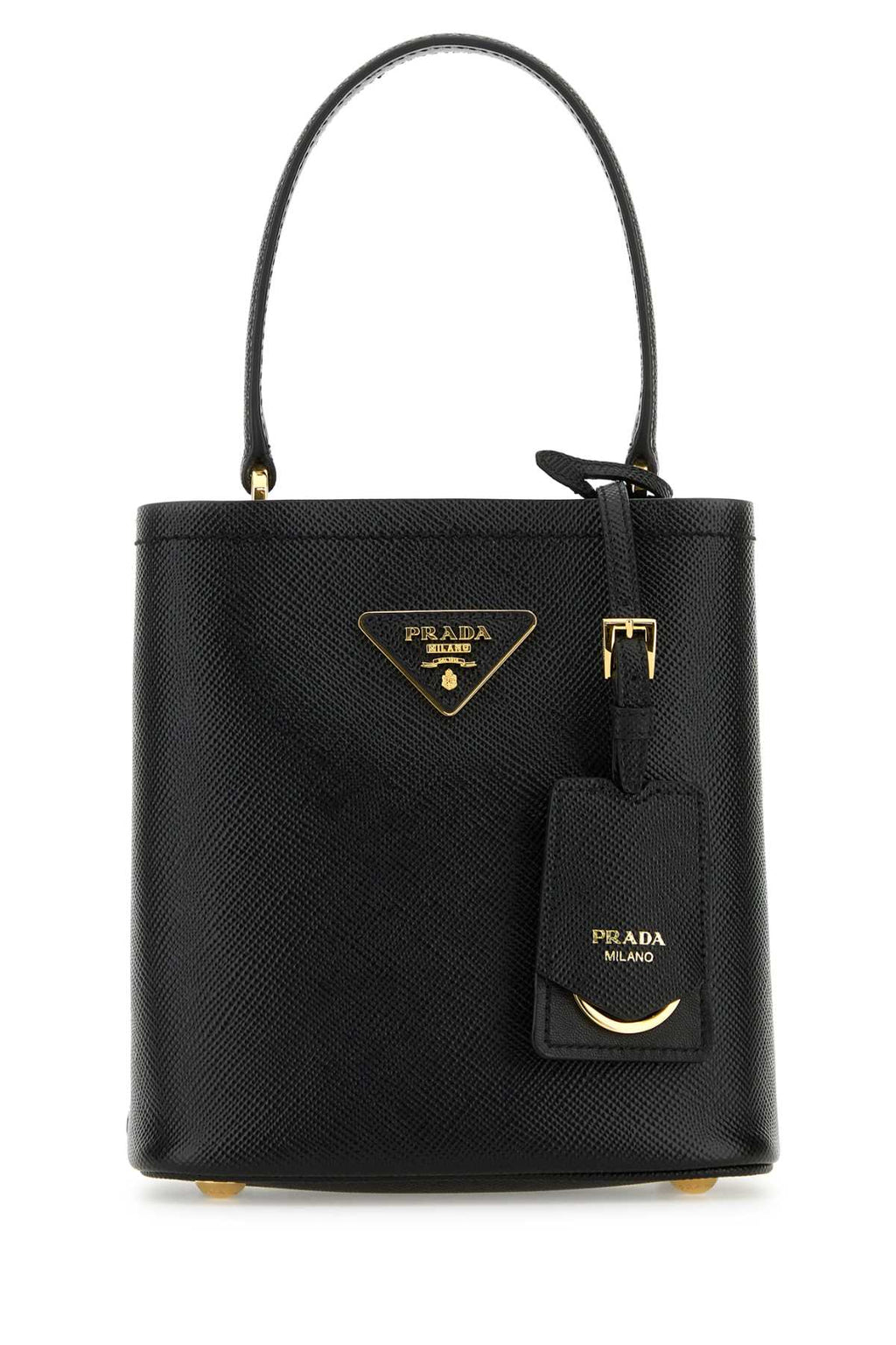 Prada Women Black Leather Small Panier Handbag