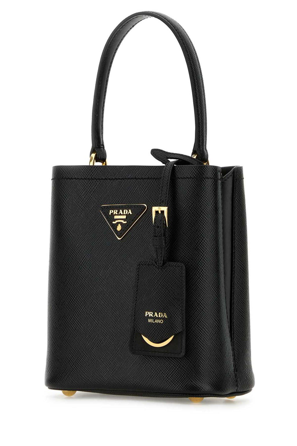 Prada Women Black Leather Small Panier Handbag