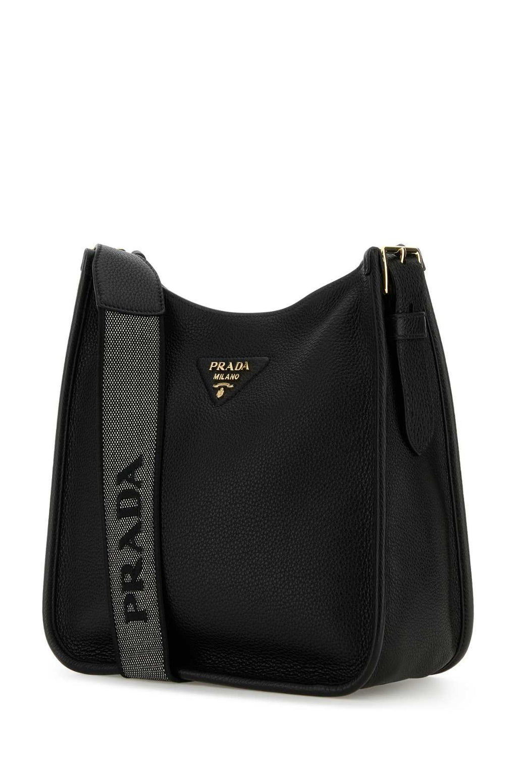 Prada Women Black Leather Shoulder Bag