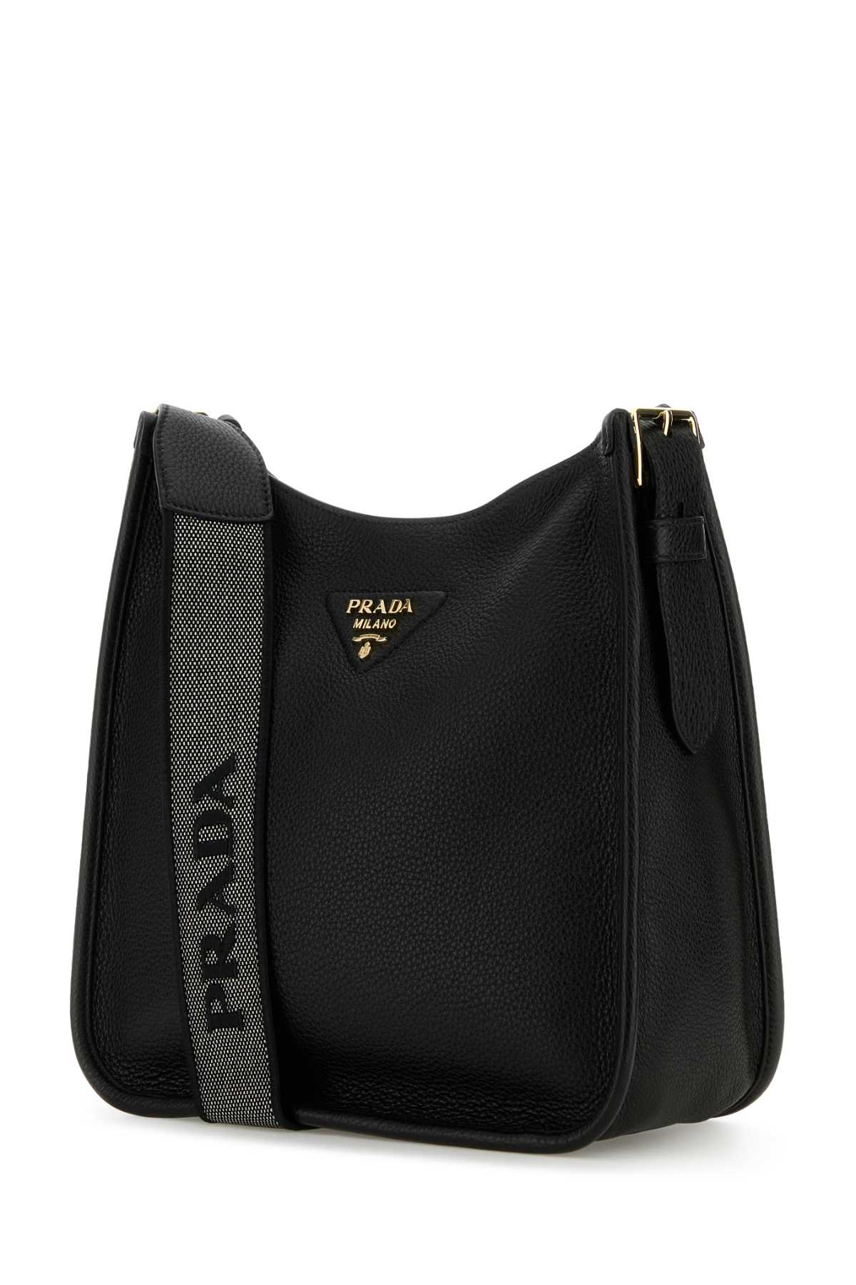 Prada Women Black Leather Shoulder Bag