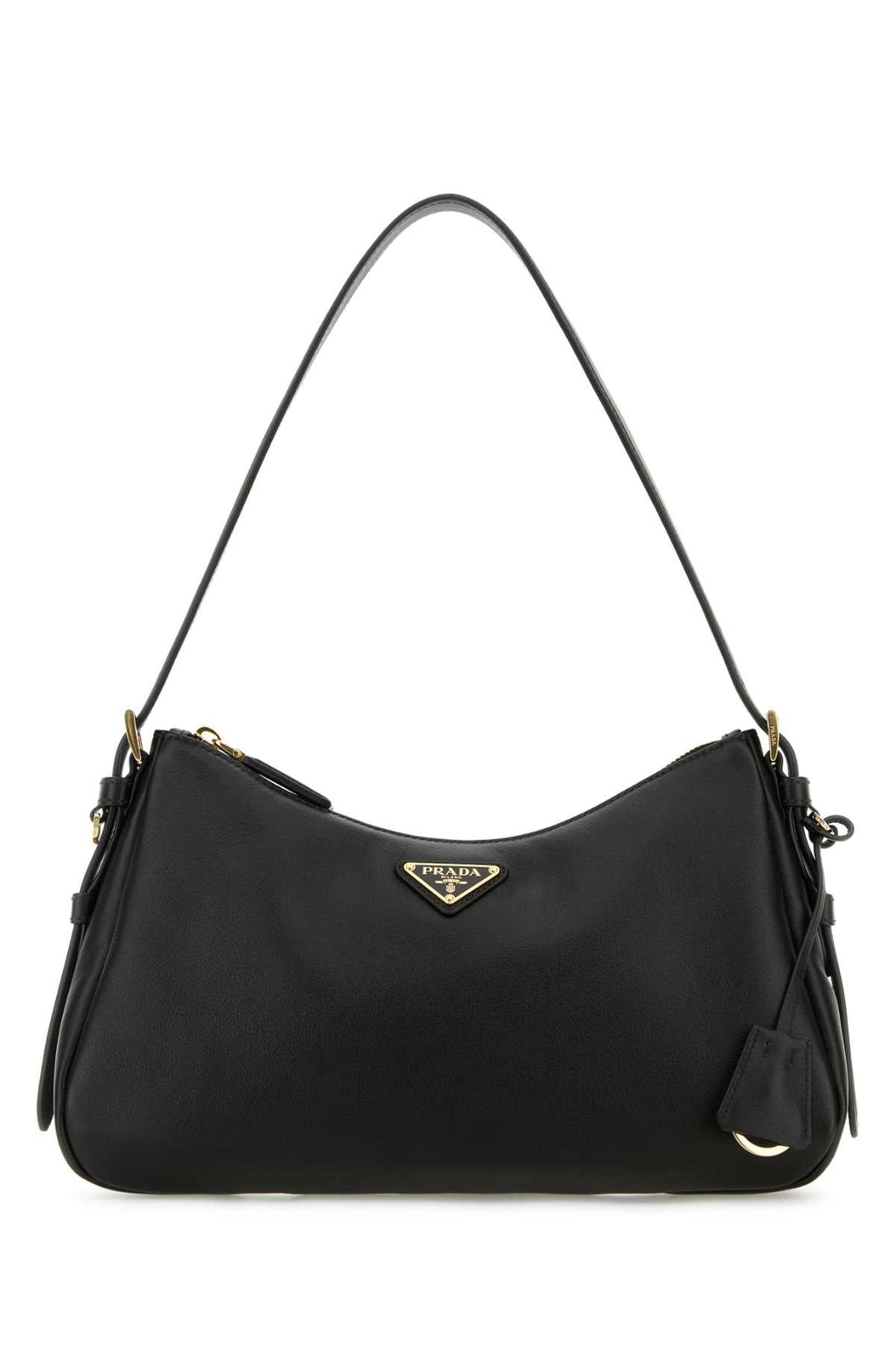 Prada Women Black Leather Medium Aimee Shoulder Bag