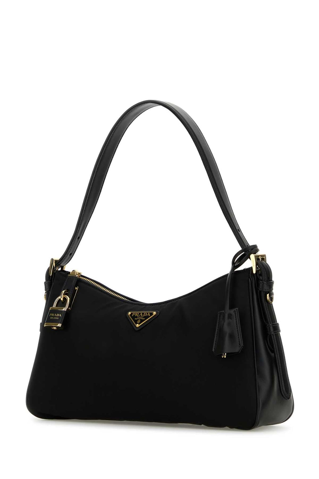 Prada Women Black Nylon Large Aimee Shoulder Bag