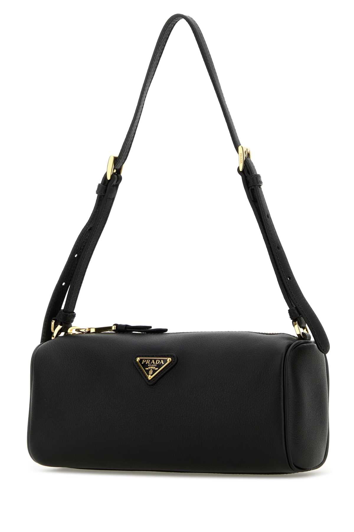 Prada Women Black Leather Shoulder Bag