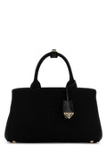 Prada Women Black Canvas Shopping Bag
