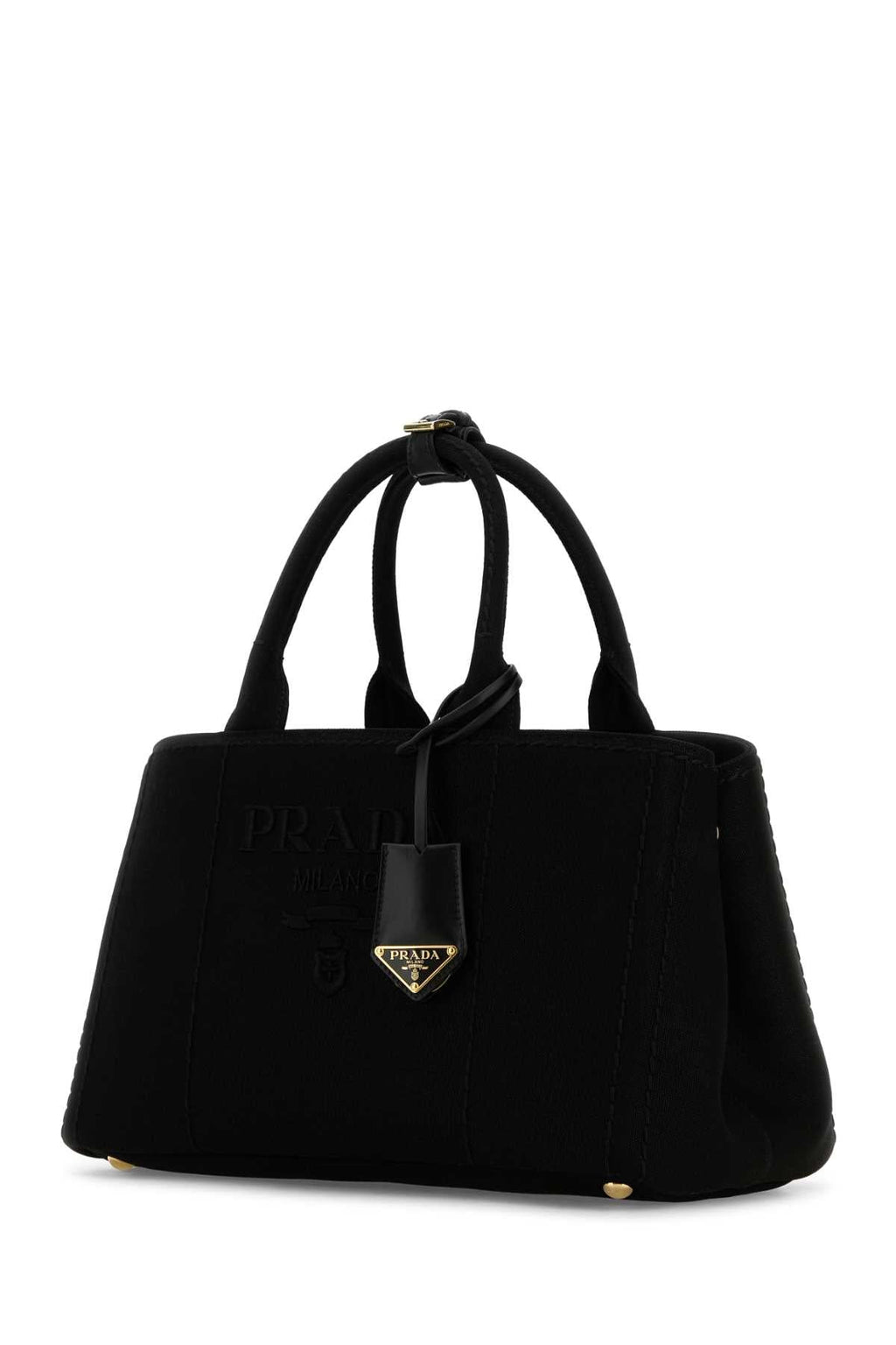 Prada Women Black Canvas Shopping Bag