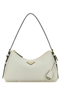 Prada Women White Leather Medium Aimee Shoulder Bag