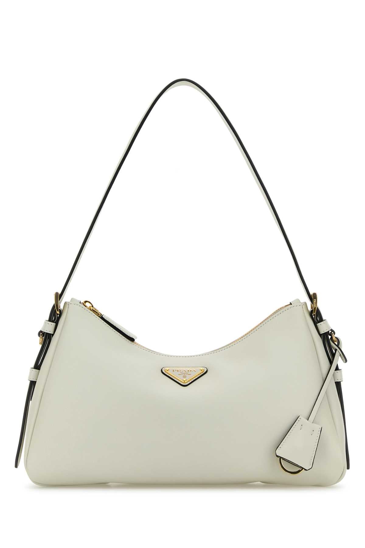 Prada Women White Leather Medium Aimee Shoulder Bag