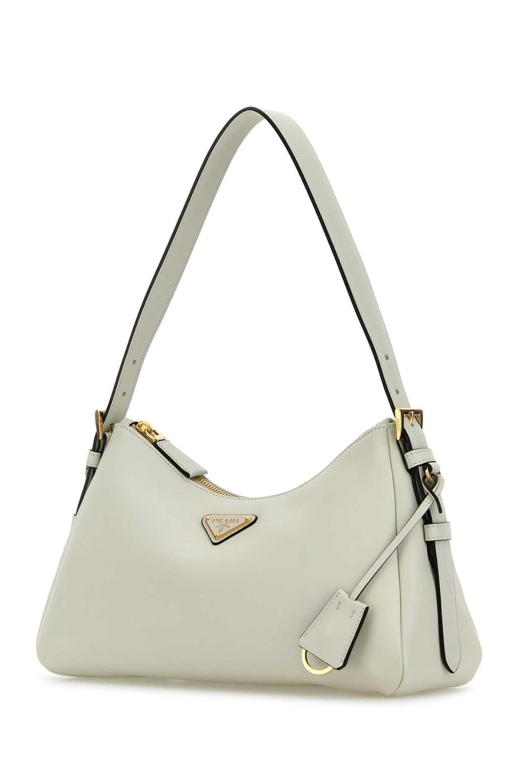 Prada Women White Leather Medium Aimee Shoulder Bag