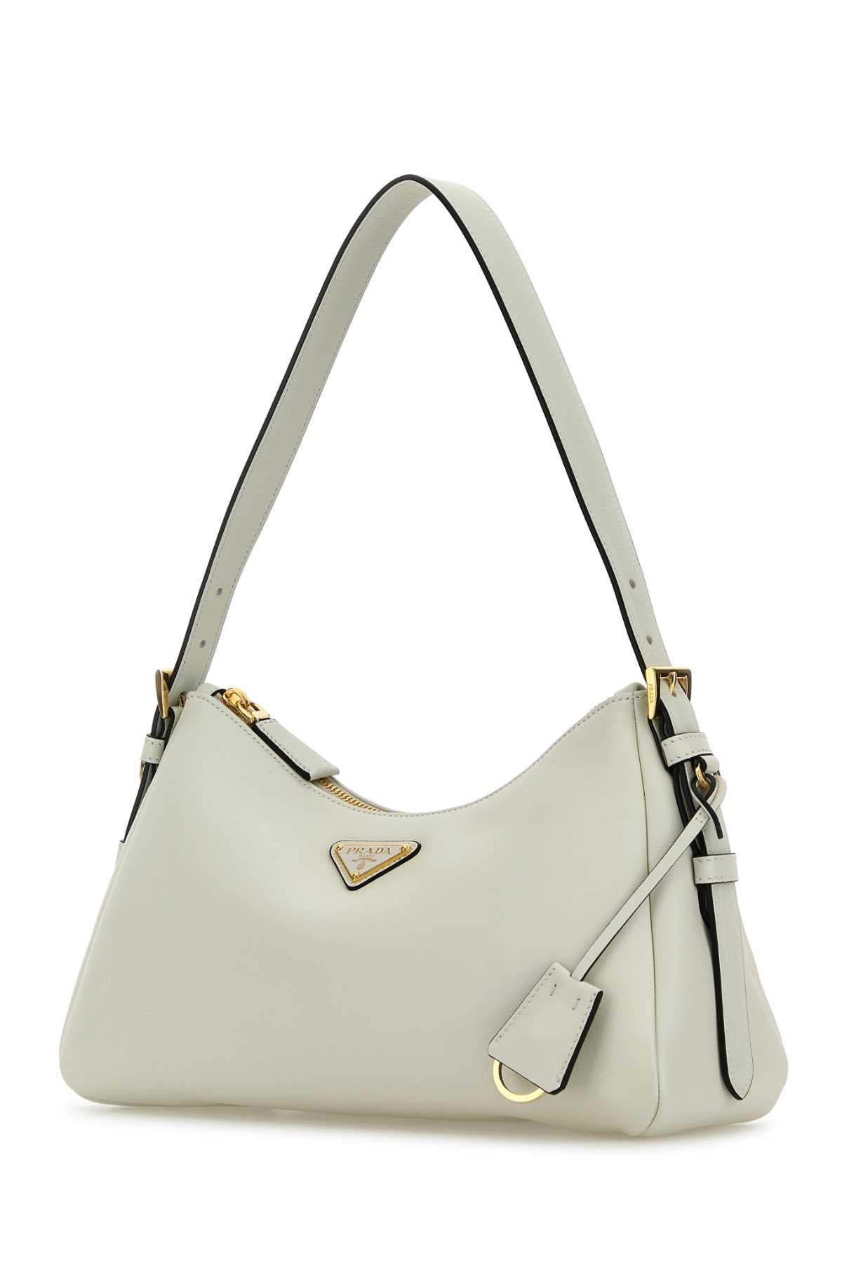 Prada Women White Leather Medium Aimee Shoulder Bag