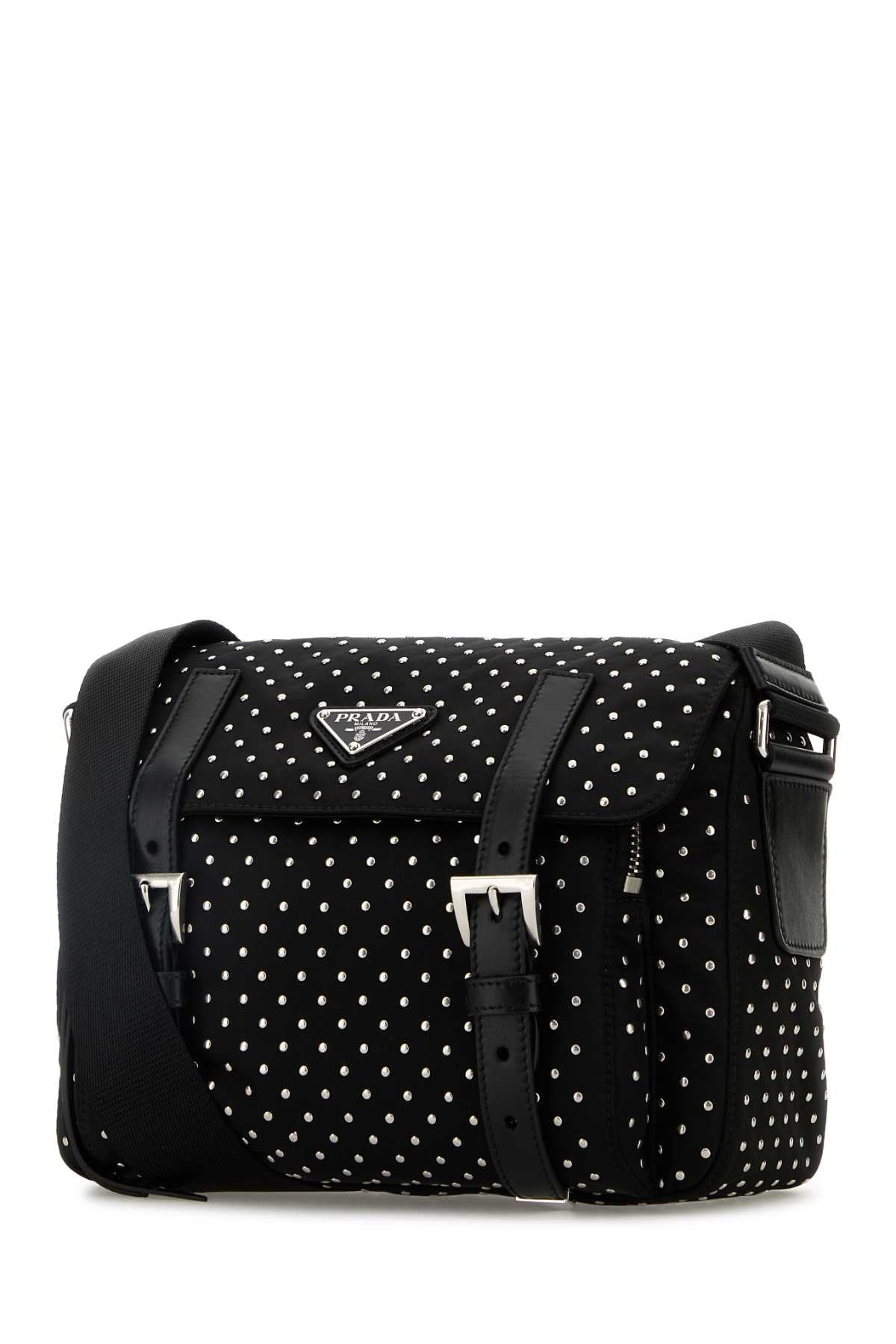 Prada Women Black Re-Nylon Crossbody Bag