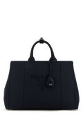 Prada Men Navy Blue Canvas Shopping Bag