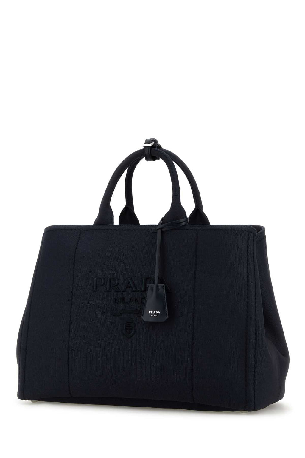 Prada Men Navy Blue Canvas Shopping Bag