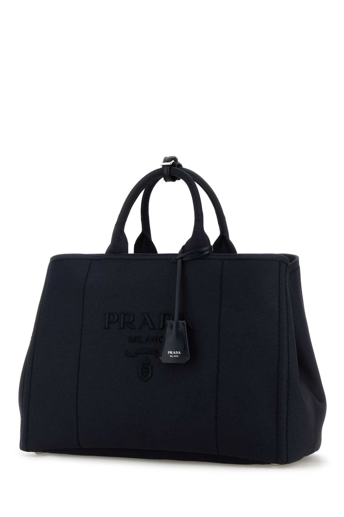 Prada Men Navy Blue Canvas Shopping Bag