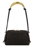 Bottega Veneta Women Dark Brown Leather Concert Shoulder Bag