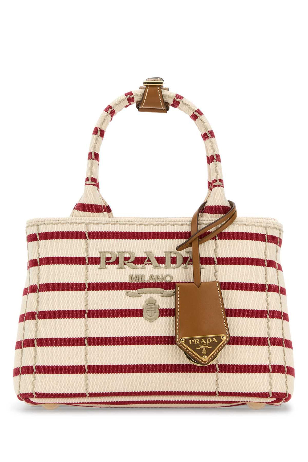 Prada Women Embroidered Canvas Mini Handbag