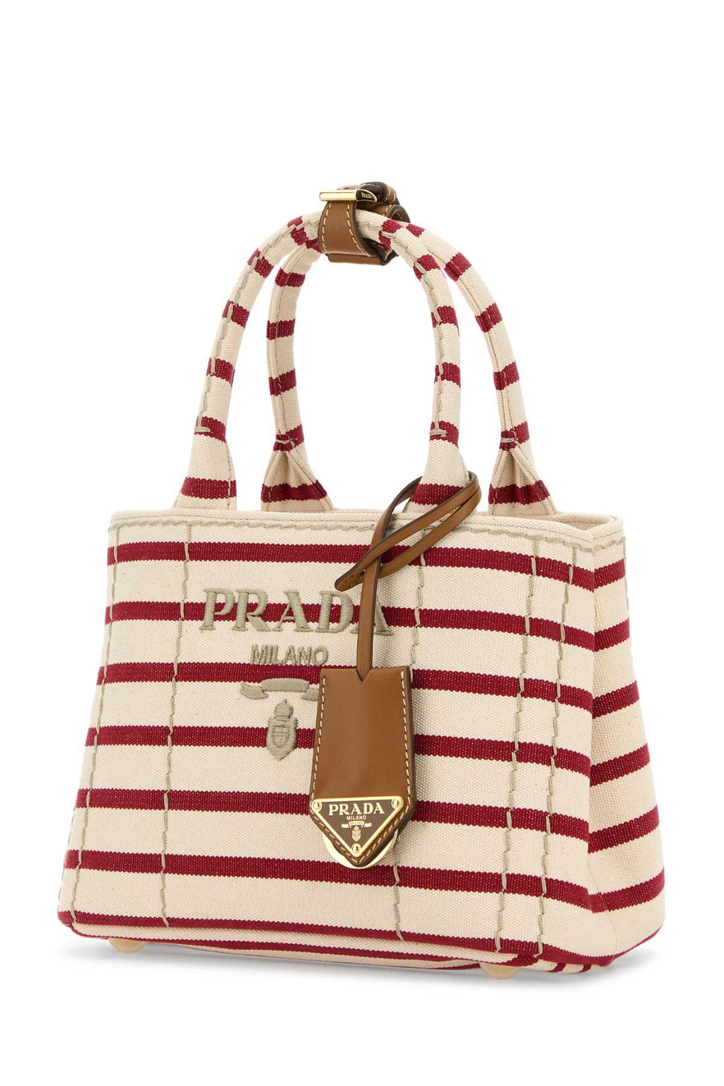 Prada Women Embroidered Canvas Mini Handbag