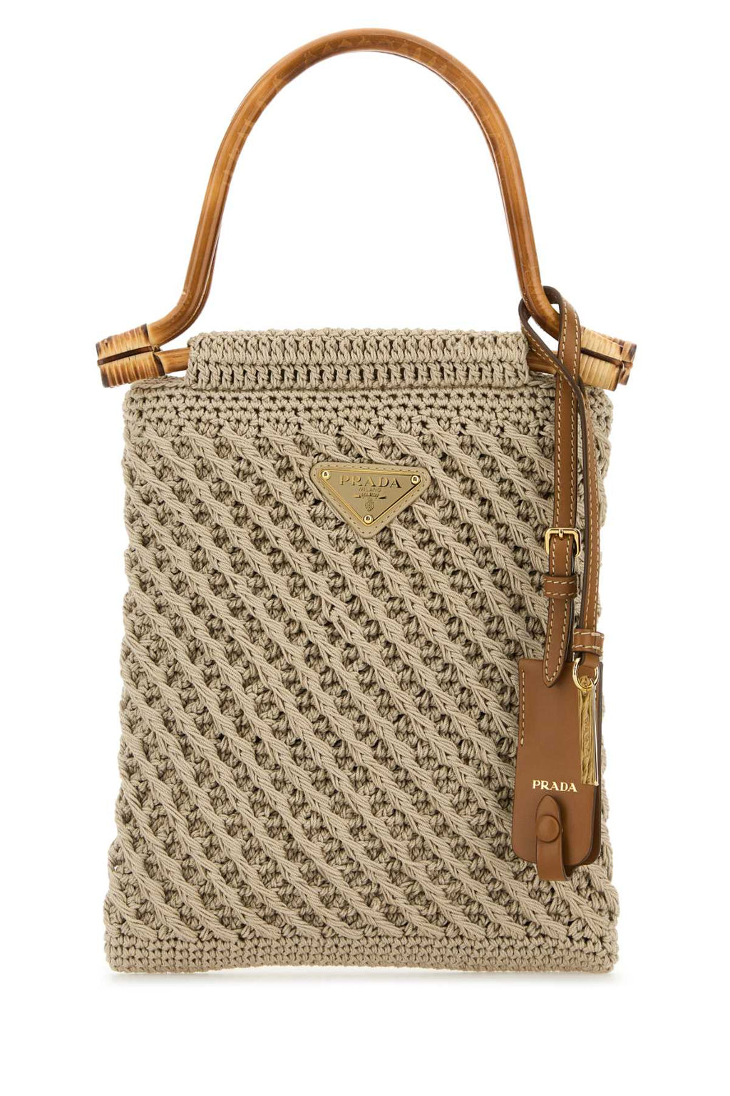 Prada Women Cappuccino Crochet Handbag