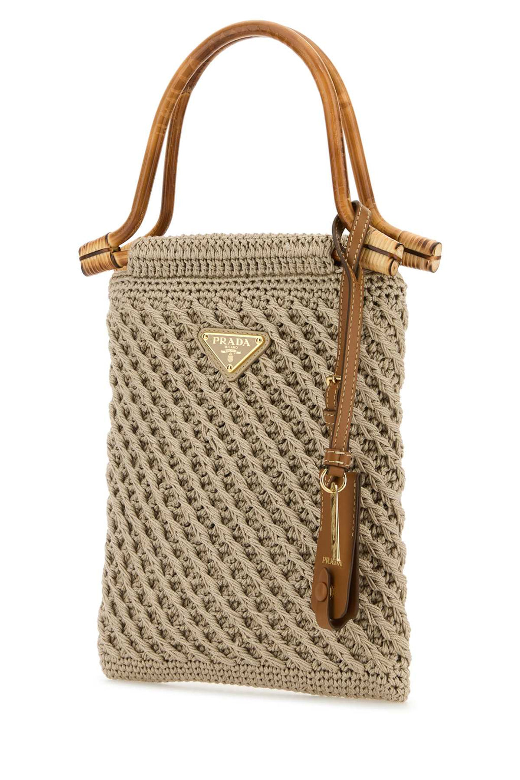 Prada Women Cappuccino Crochet Handbag