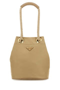 Prada Women Sand Re-Nylon Prada Mariner Bucket Bag