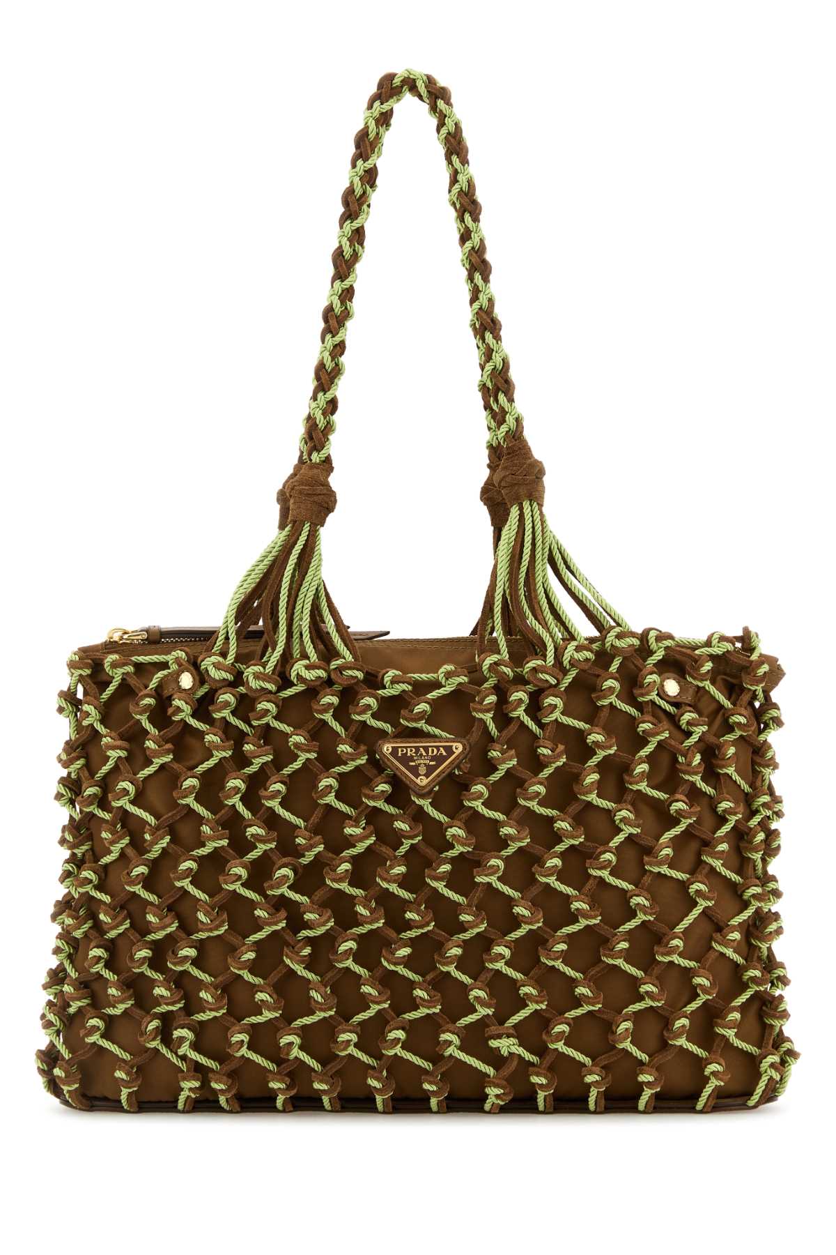 Prada Women Two-Tone Mesh Shopping Bag