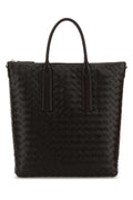 Bottega Veneta Men Dark Brown Leather North-South Shopping Bag