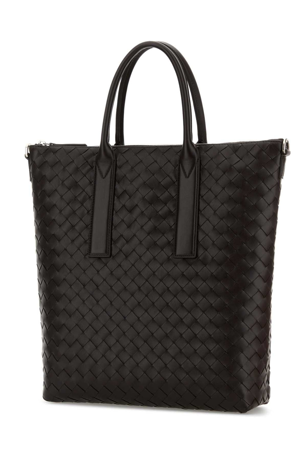 Bottega Veneta Men Dark Brown Leather North-South Shopping Bag
