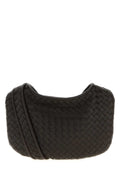 Bottega Veneta Men Dark Brown Leather Small Veneto Crossbody Bag