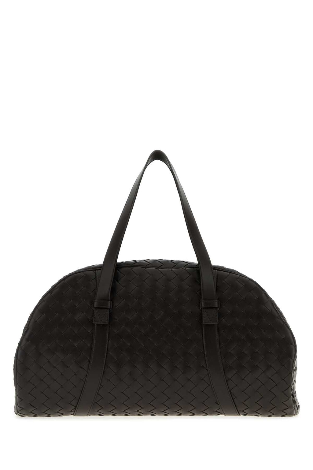Bottega Veneta Men Dark Brown Leather Travel Bag