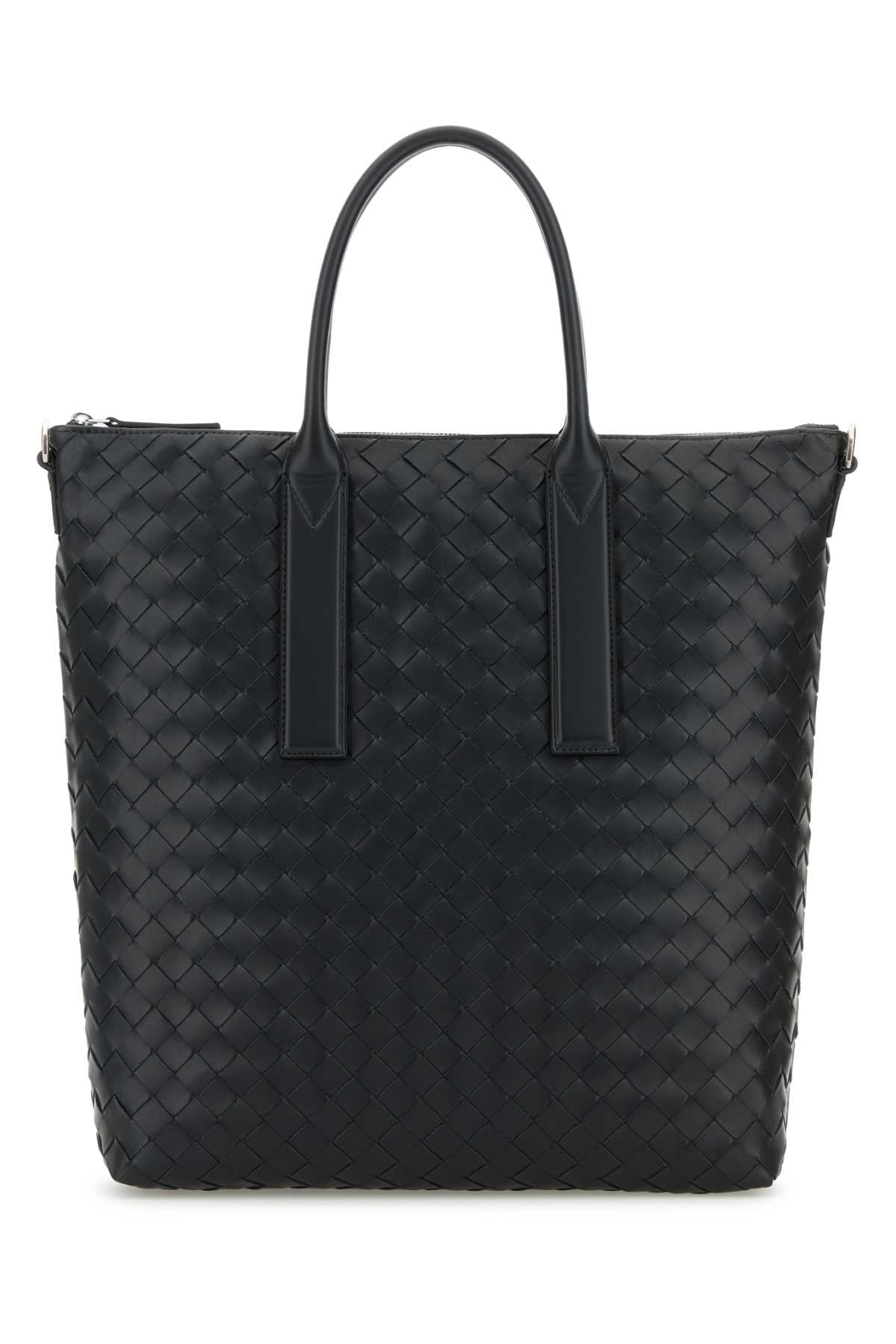 Bottega Veneta Men Graphite Leather North-South Shopping Bag