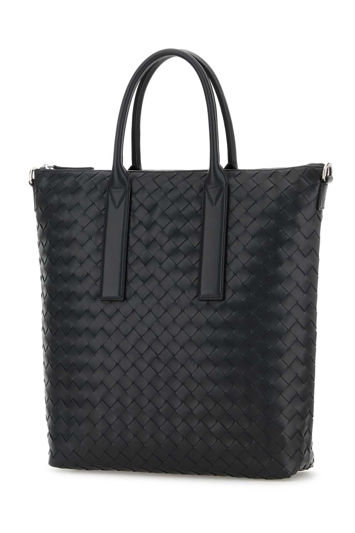 Bottega Veneta Men Graphite Leather North-South Shopping Bag