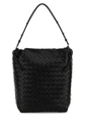 Bottega Veneta Men Black Leather Shopping Bag