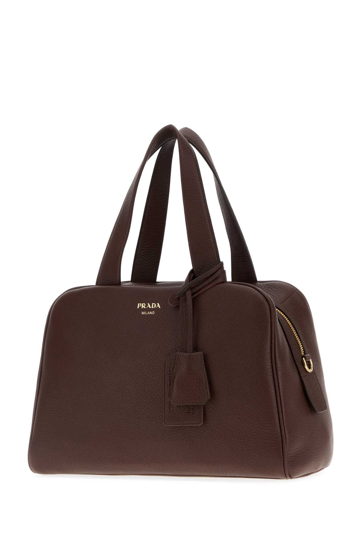 Prada Women Brown Leather Handbag
