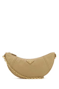 Prada Women Beige Re-Nylon Prada Demi-Lune Shoulder Bag