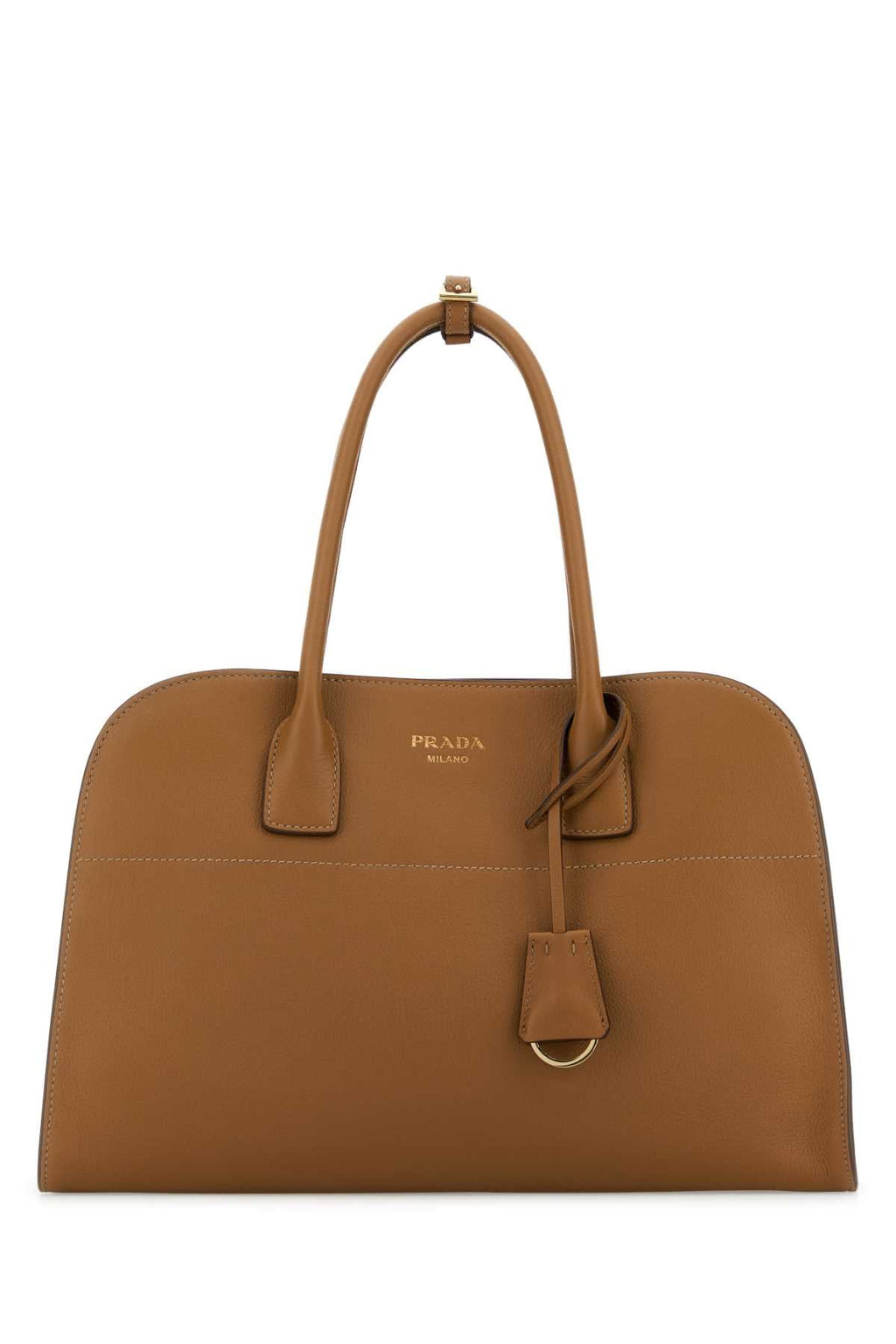 Prada Women Camel Leather Medium Shopping Bag