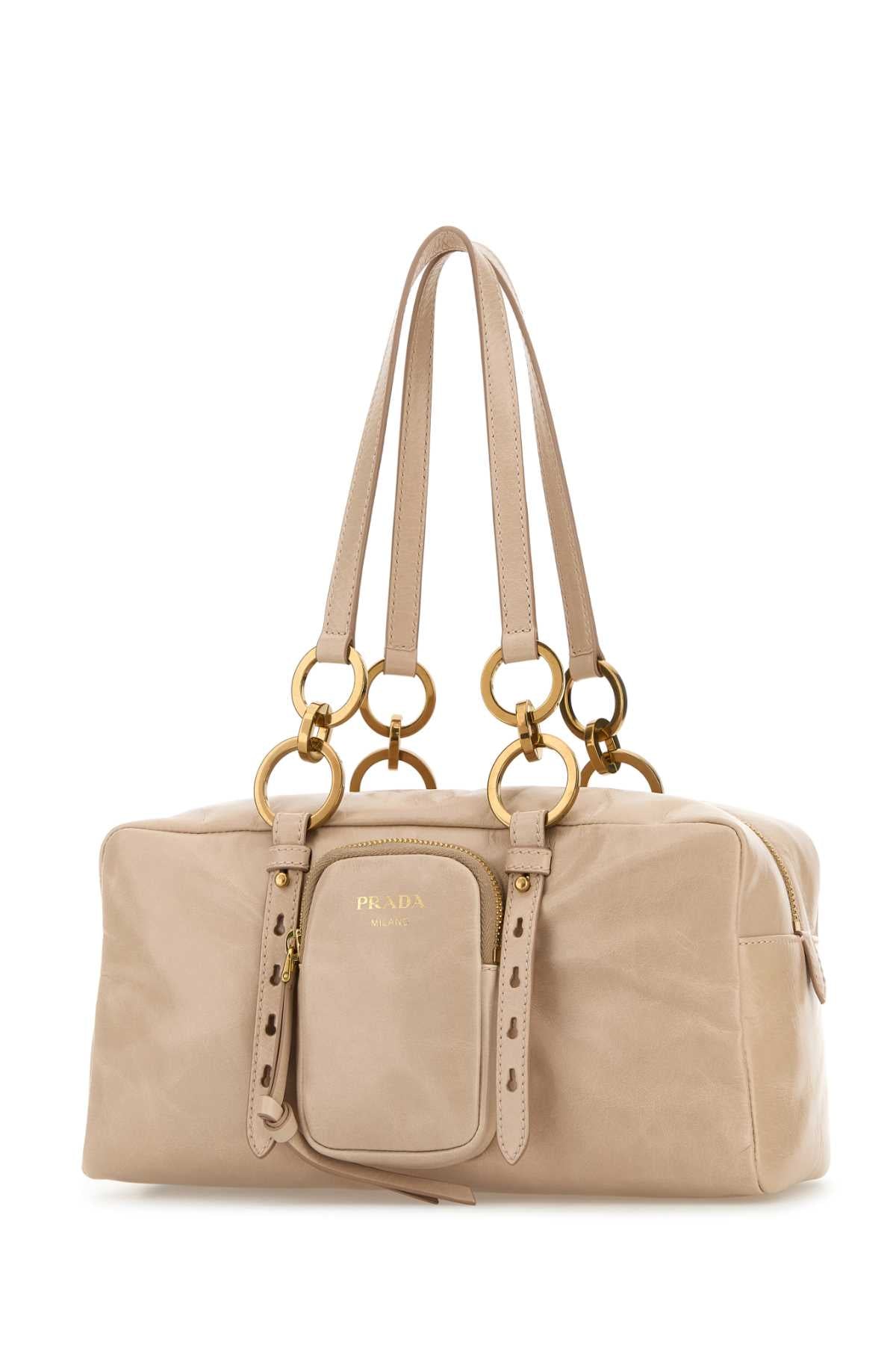 Prada Women Powder Pink Leather Handbag