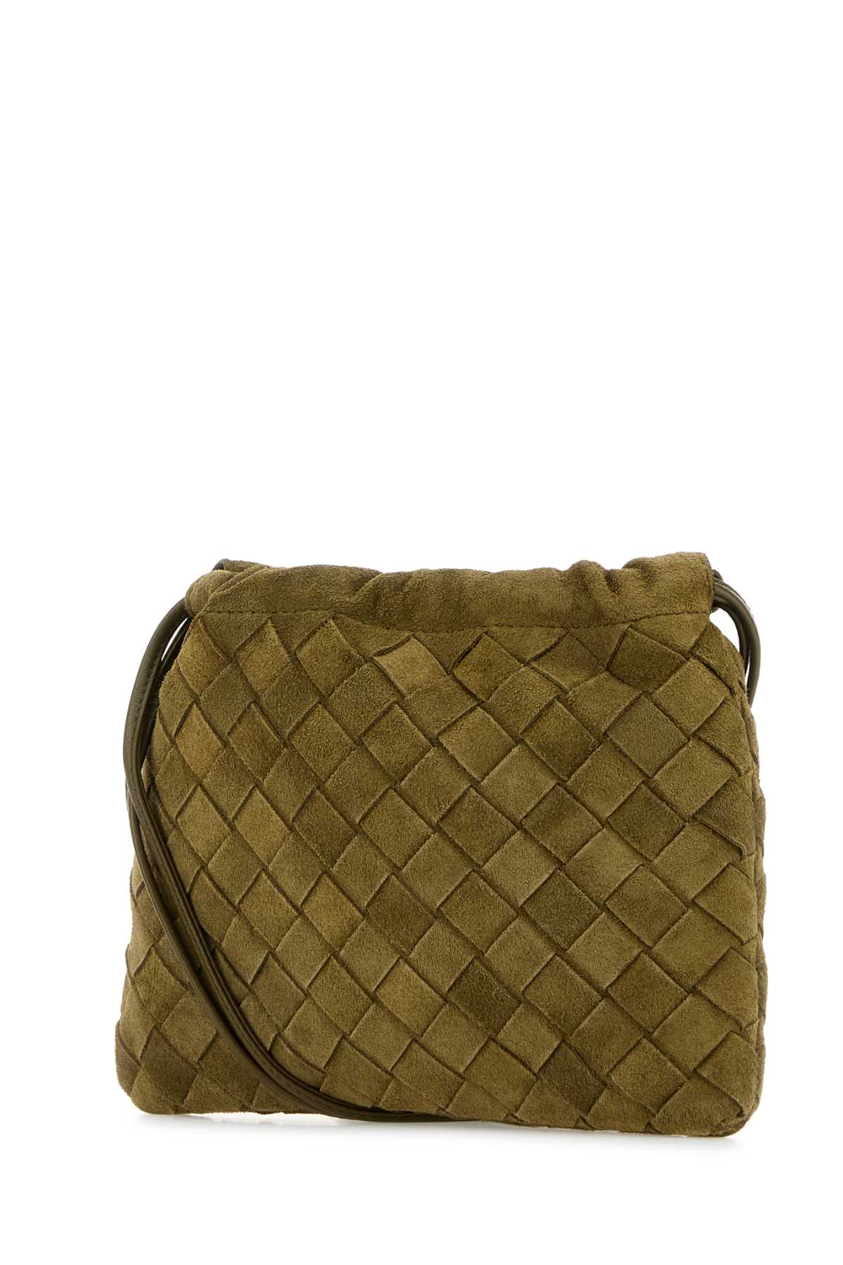 Bottega Veneta Women Army Green Suede Crossbody Bag