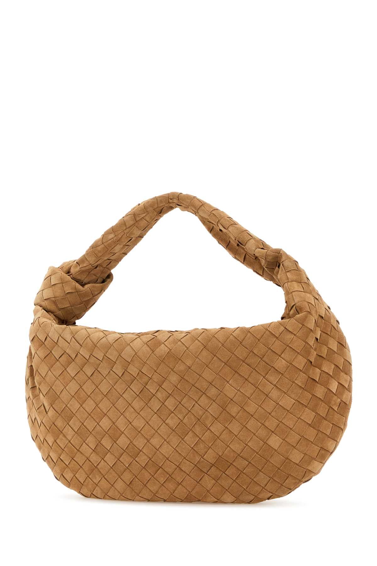 Bottega Veneta Women Camel Suede Jodie Shopping Bag