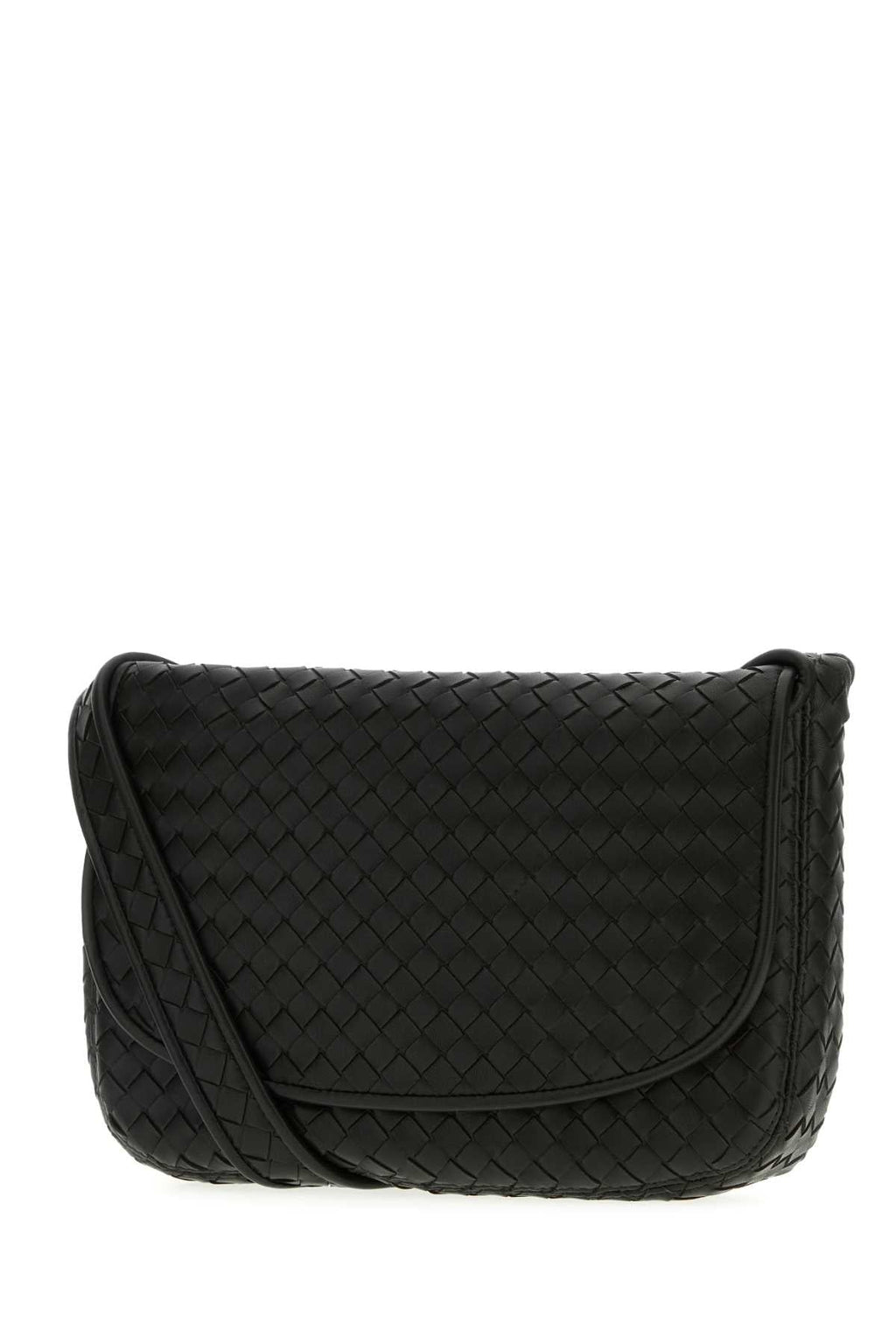 Bottega Veneta Men Black Leather Crossbody Bag