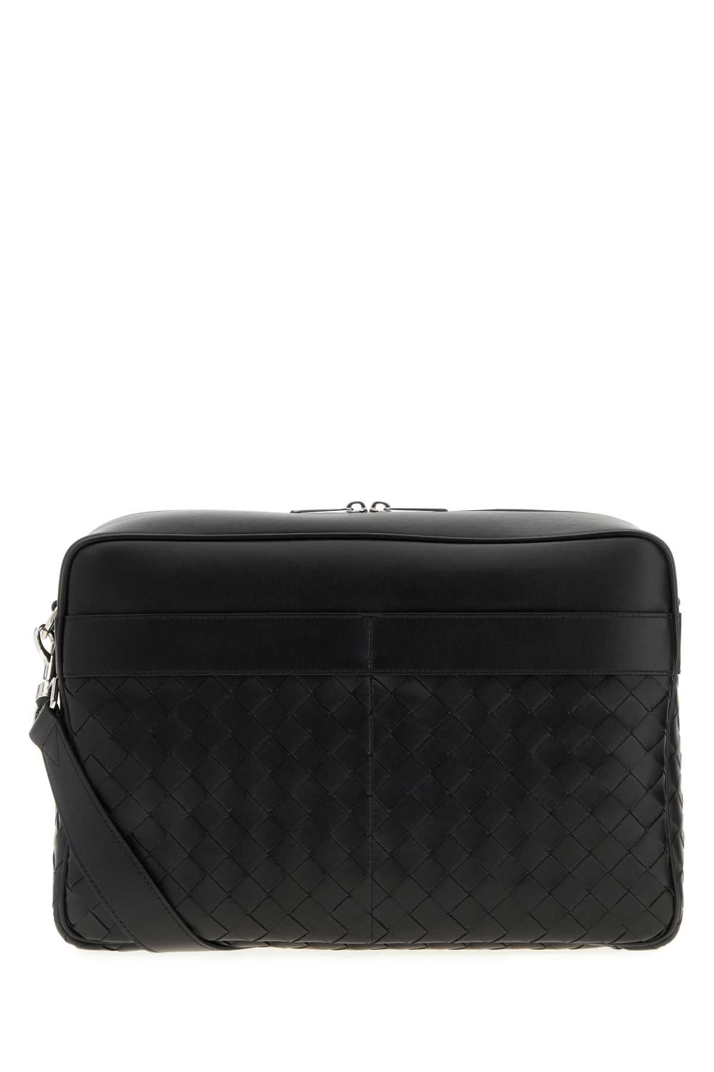 Bottega Veneta Men Black Leather Crossbody Bag